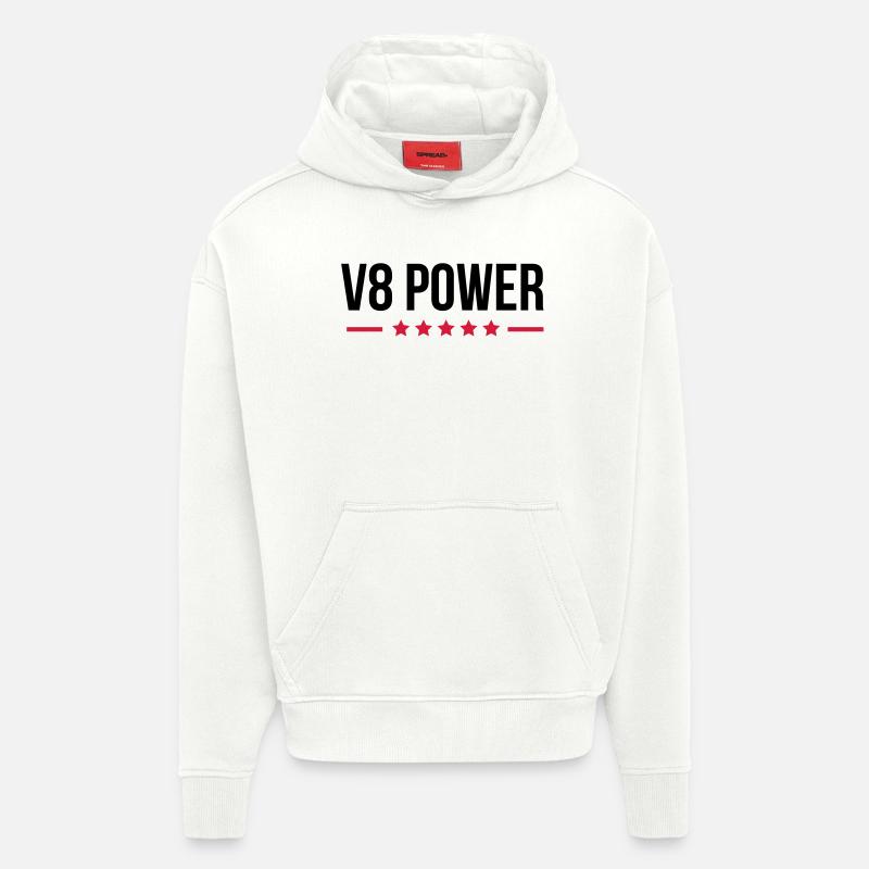V8 Power - Hoodie- made by SPREAD - OFF WHITE