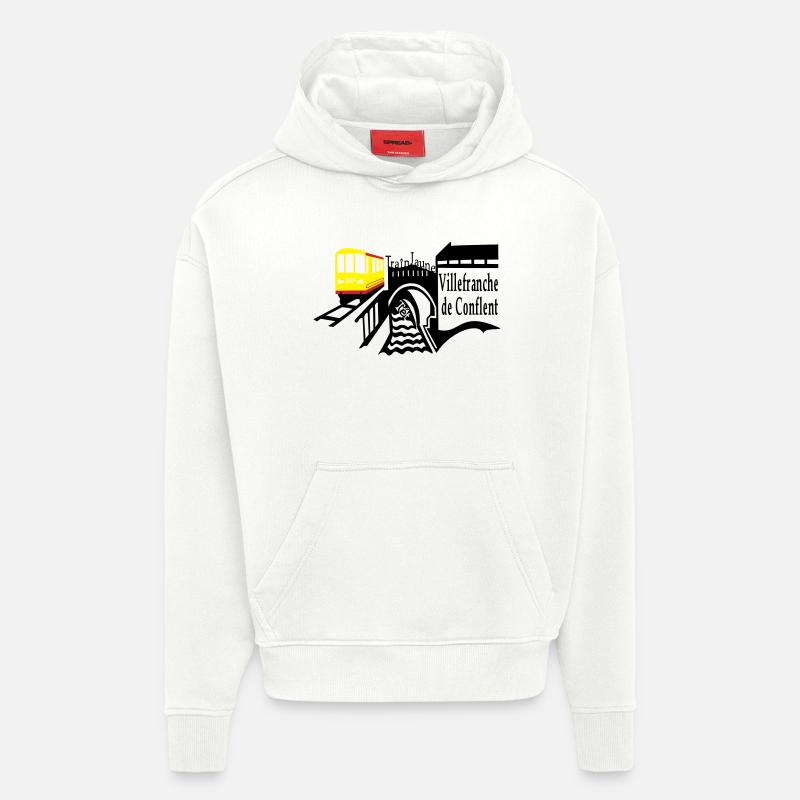 le petit train jaune - Sweat à capuche bio épais oversize fabriqué en UE - OFF WHITE
