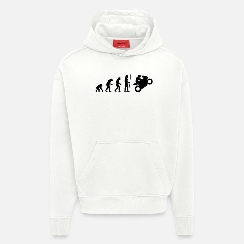 evolution_biker - Hoodie- made by SPREAD  - OFF WHITE