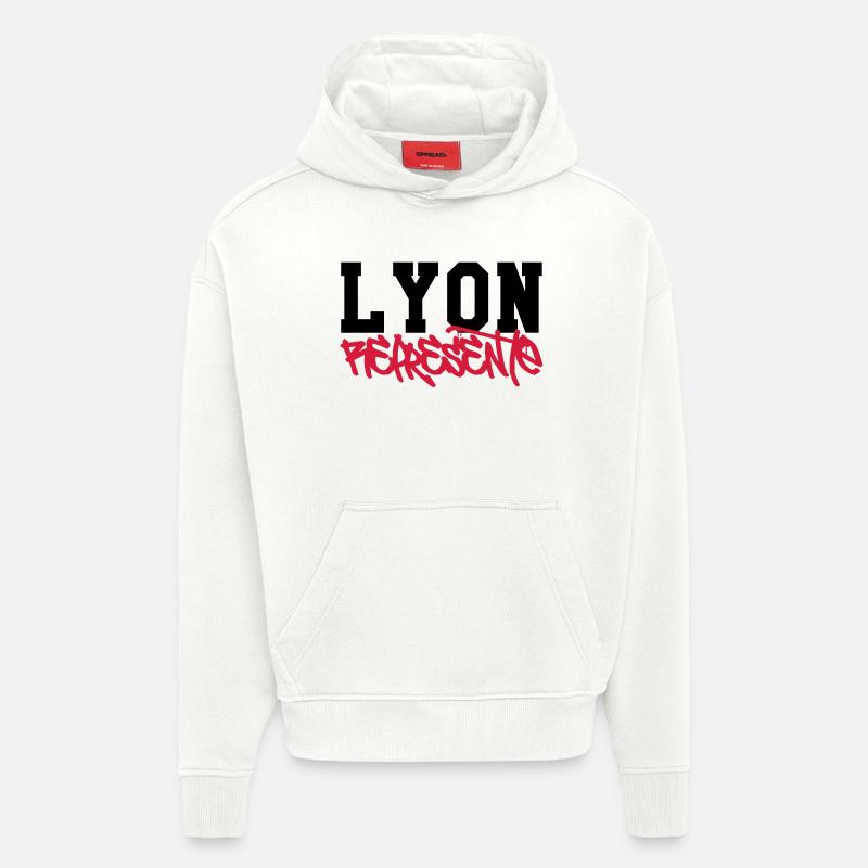 Lyon Représente - Sweat à capuche bio épais oversize fabriqué en UE - OFF WHITE
