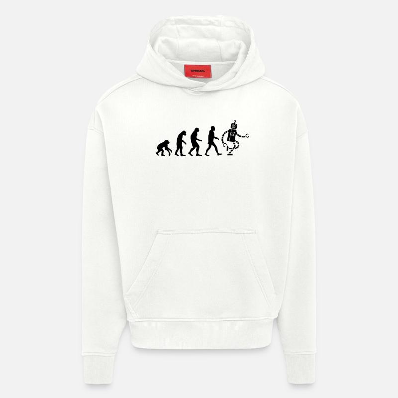 evolution robot évolution - Sweat à capuche bio épais oversize fabriqué en UE - OFF WHITE
