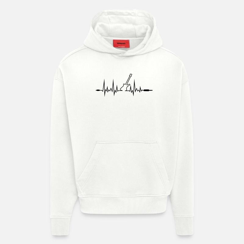 Wave Gitarre mit Klinkenstecker-Enden - Hoodie- made by SPREAD  - OFF WHITE