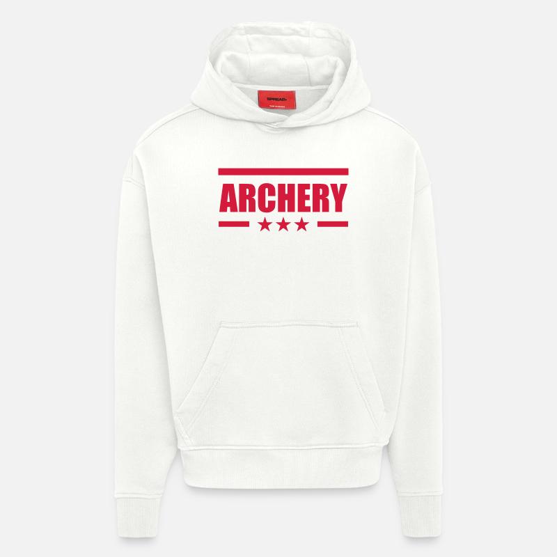 Archery / Bogenschießen / Tir à l'arc - Sweat à capuche bio épais oversize fabriqué en UE - OFF WHITE