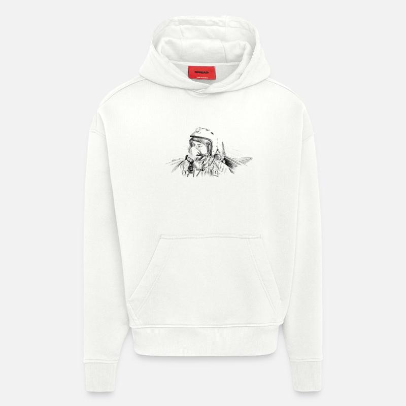 Fighter pilot ru - Sweat à capuche bio épais oversize fabriqué en UE - OFF WHITE