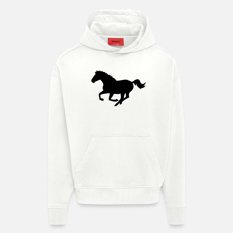 cheval - Sweat à capuche bio épais oversize fabriqué en UE - OFF WHITE