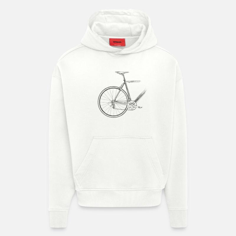 vélo de course - Sweat à capuche bio épais oversize fabriqué en UE - OFF WHITE