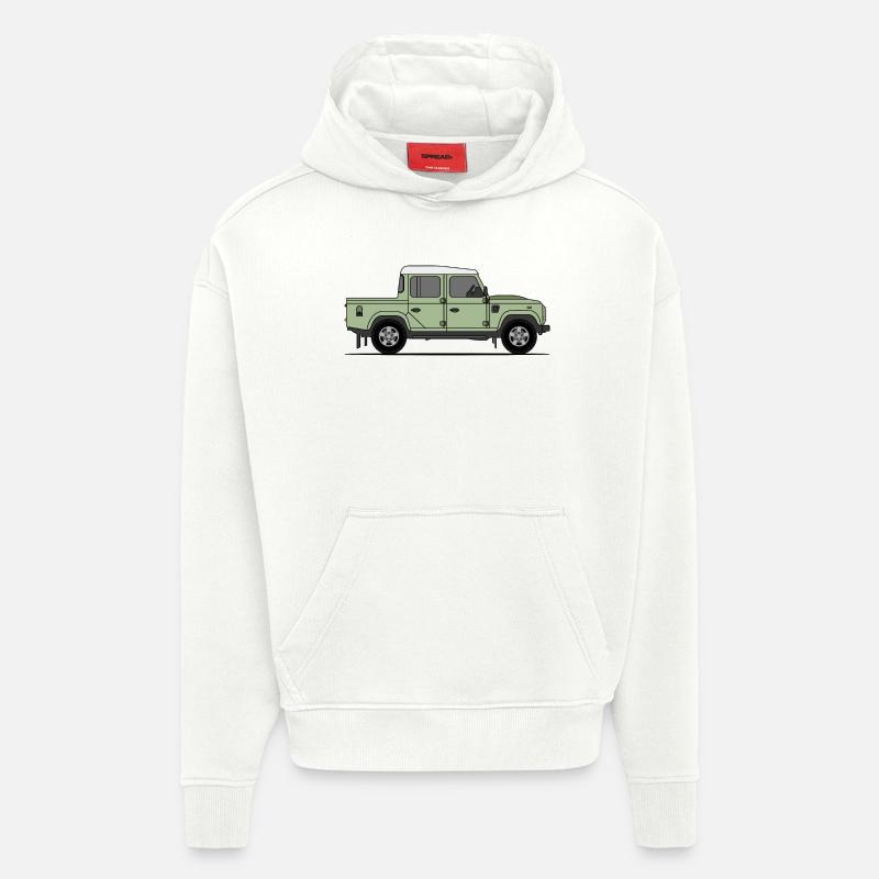 Defender Double Cab - Sweat à capuche bio épais oversize fabriqué en UE - OFF WHITE