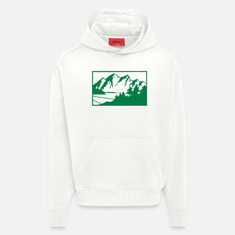 mountains - Hoodie- made by SPREAD  - OFF WHITE