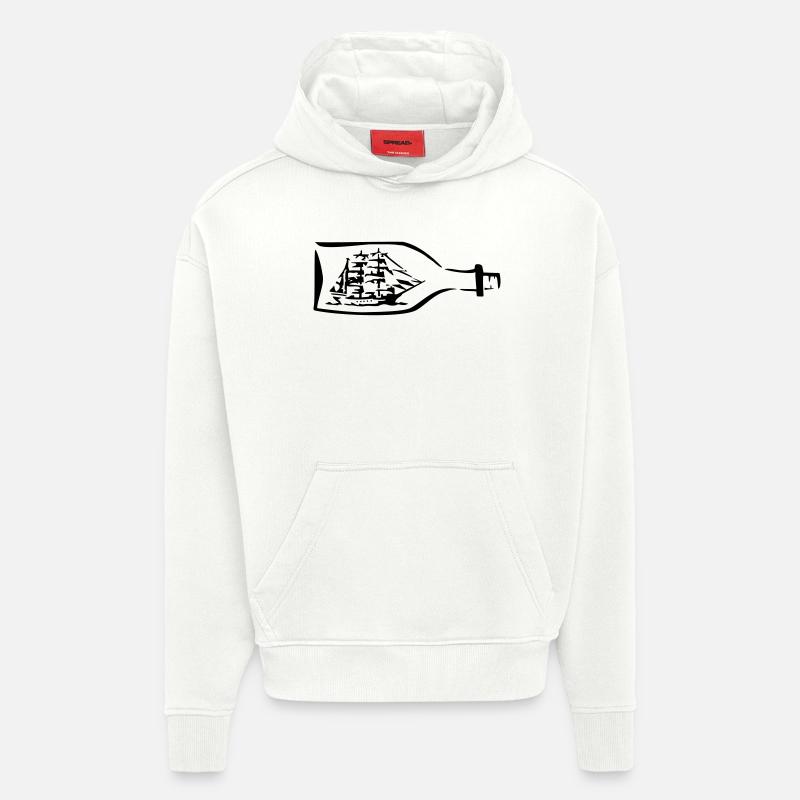 Schiff Flaschenschiff Seefahrt - Hoodie- made by SPREAD  - OFF WHITE