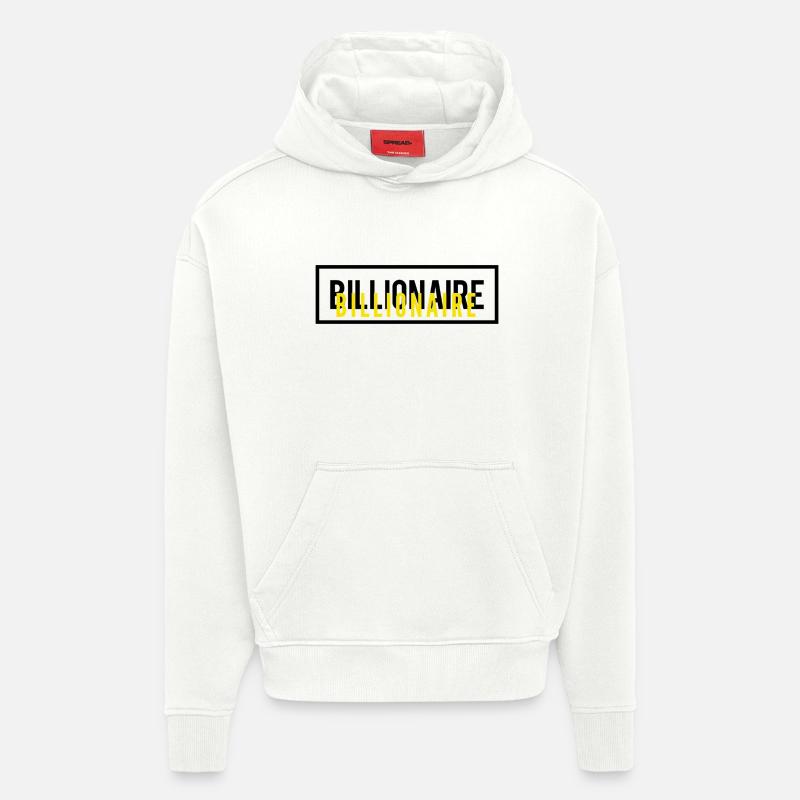 Conception de texte de motivation milliardaire - Sweat à capuche bio épais oversize fabriqué en UE - OFF WHITE