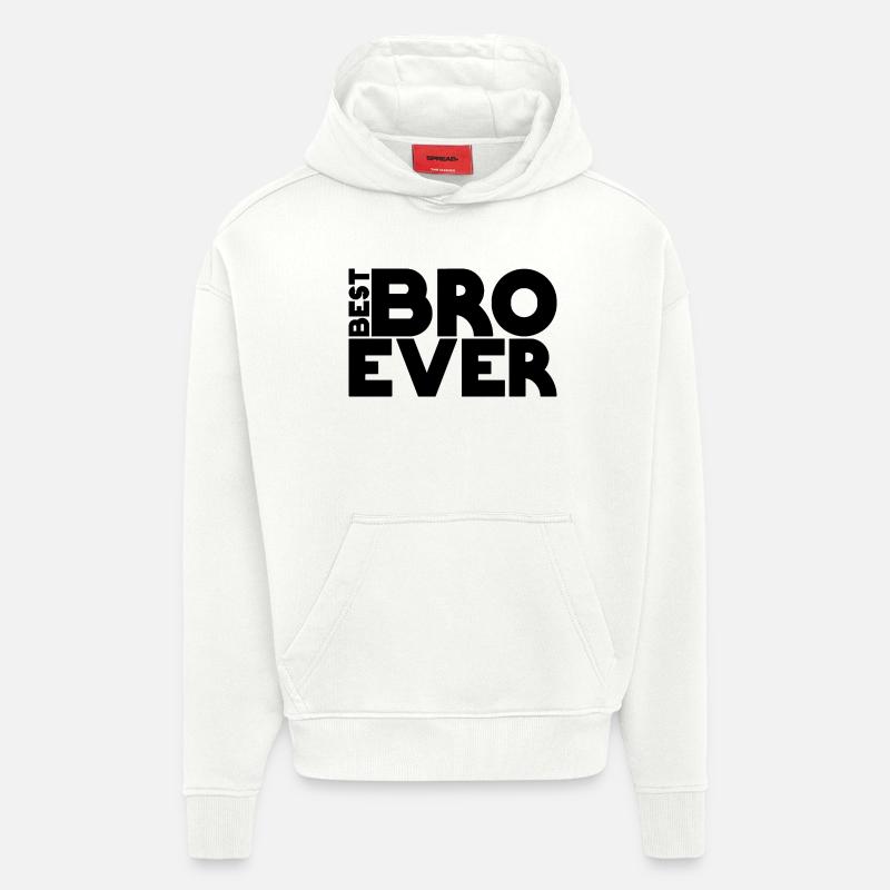 Best BRO ever - Sweat à capuche bio épais oversize fabriqué en UE - OFF WHITE