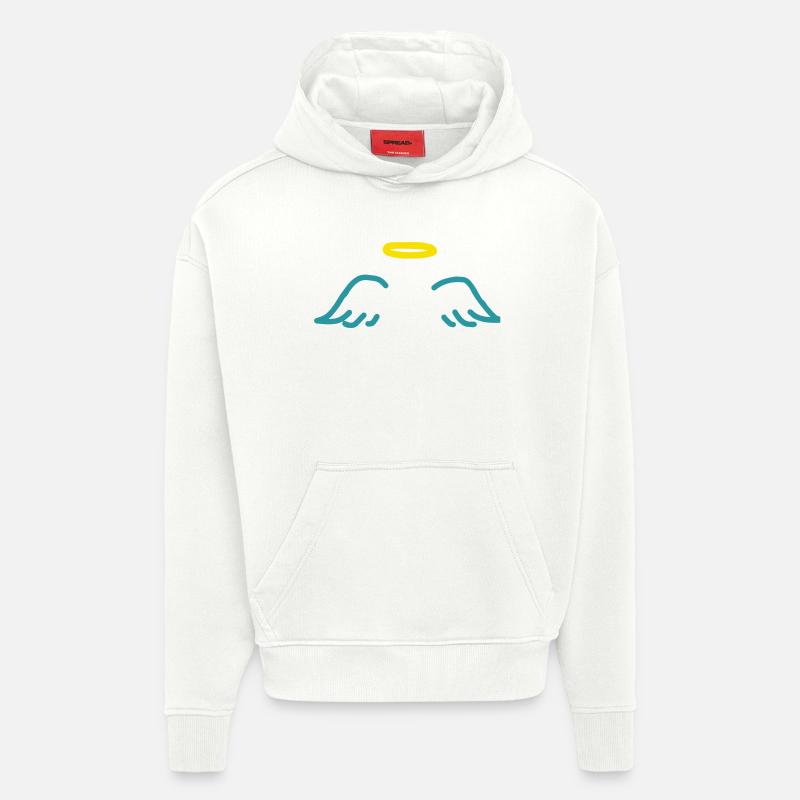 ange - Sweat à capuche bio épais oversize fabriqué en UE - OFF WHITE
