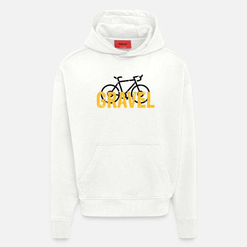 Vélo de gravier - Sweat à capuche bio épais oversize fabriqué en UE - OFF WHITE