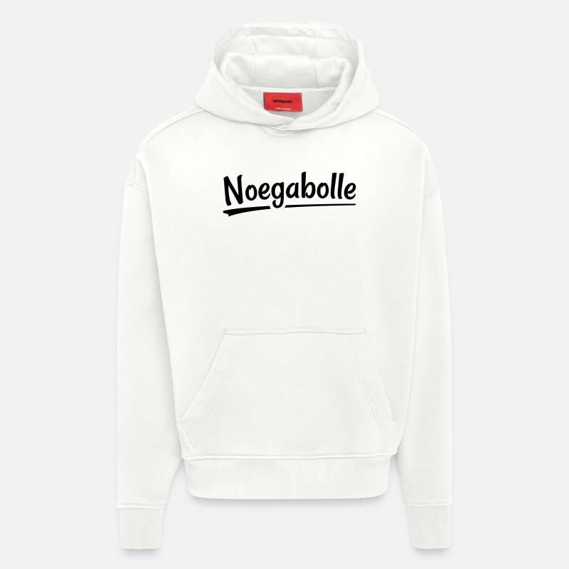 Noegabolle- Dialecte anversois - Sweat à capuche bio épais oversize fabriqué en UE - OFF WHITE