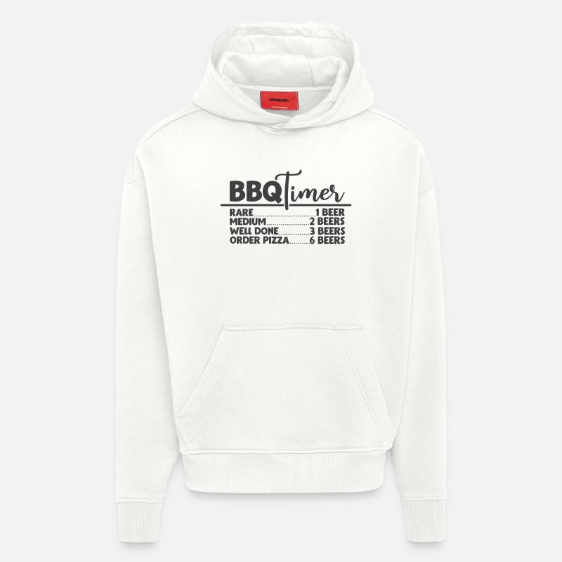 BBQ Timer Grill Spruch Design - Hoodie- made by SPREAD  - OFF WHITE