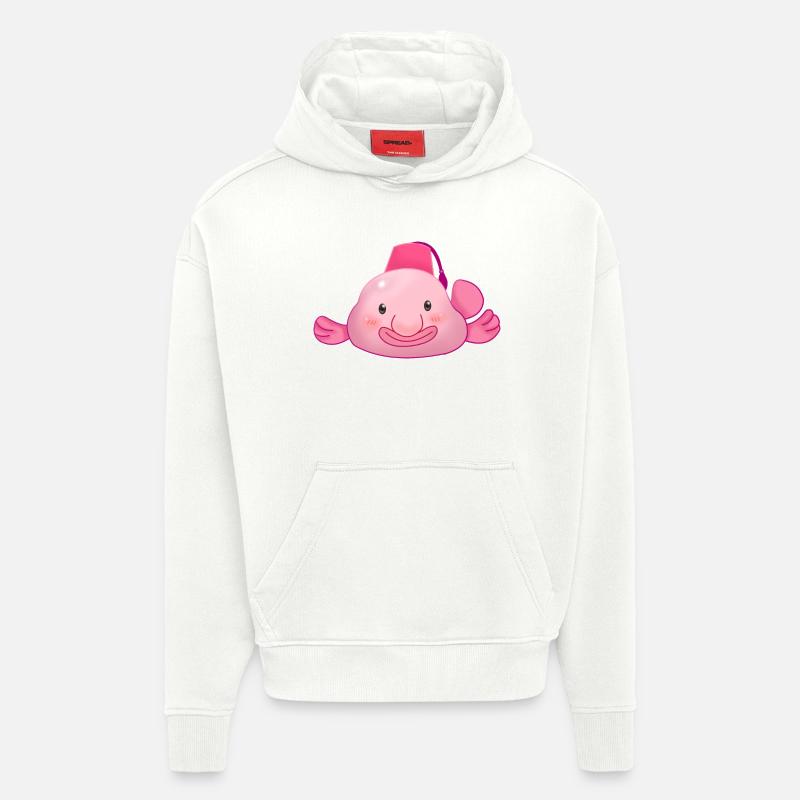 Blobfisch - Sweat à capuche bio épais oversize fabriqué en UE - OFF WHITE