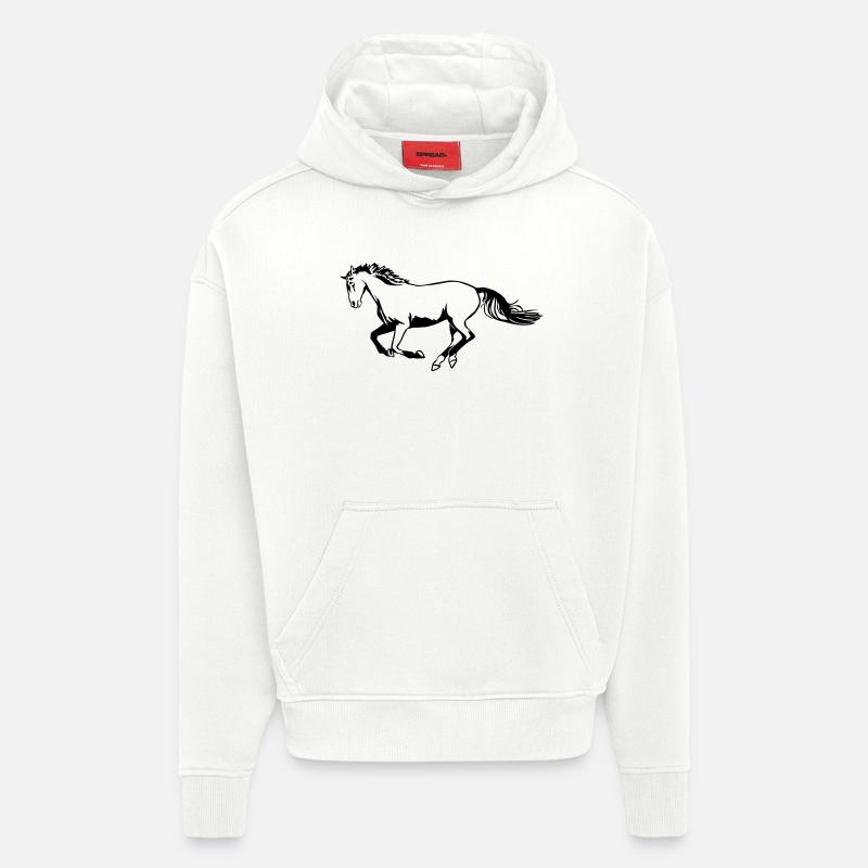 Galoppierendes Pferd - Hoodie- made by SPREAD  - OFF WHITE