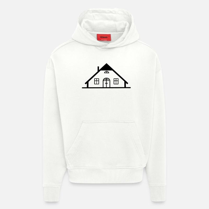 Maison d’entrepôt de grange de ferme - Sweat à capuche bio épais oversize fabriqué en UE - OFF WHITE