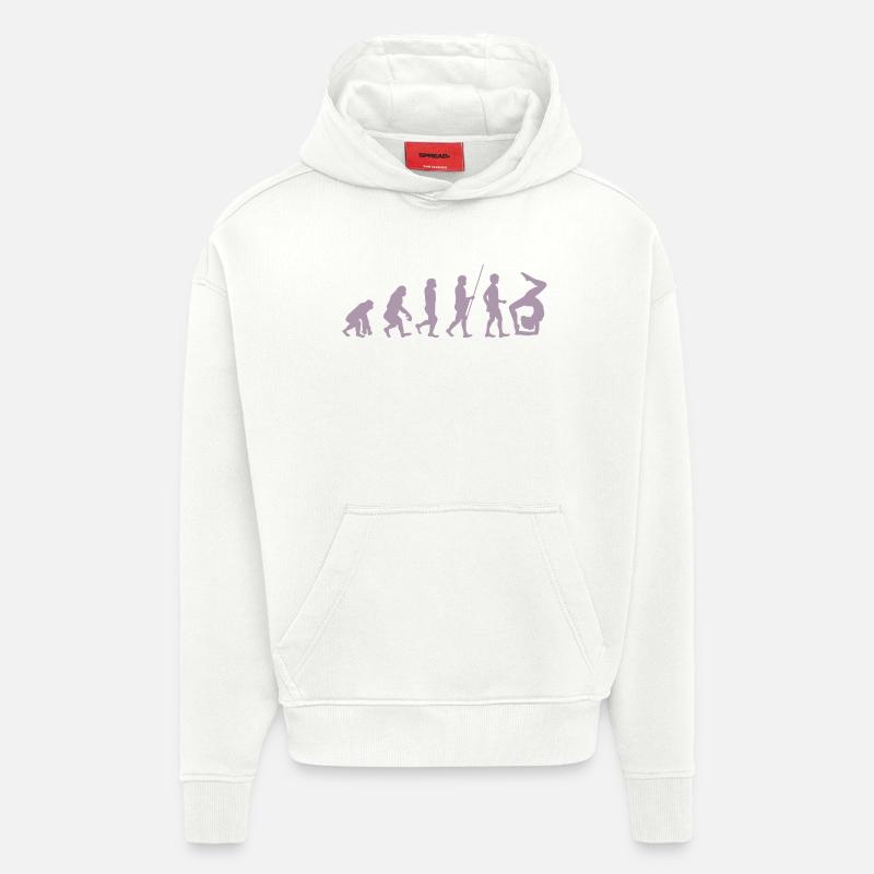 Gymnaste Turner Evolution le gymnaste - Sweat à capuche bio épais oversize fabriqué en UE - OFF WHITE