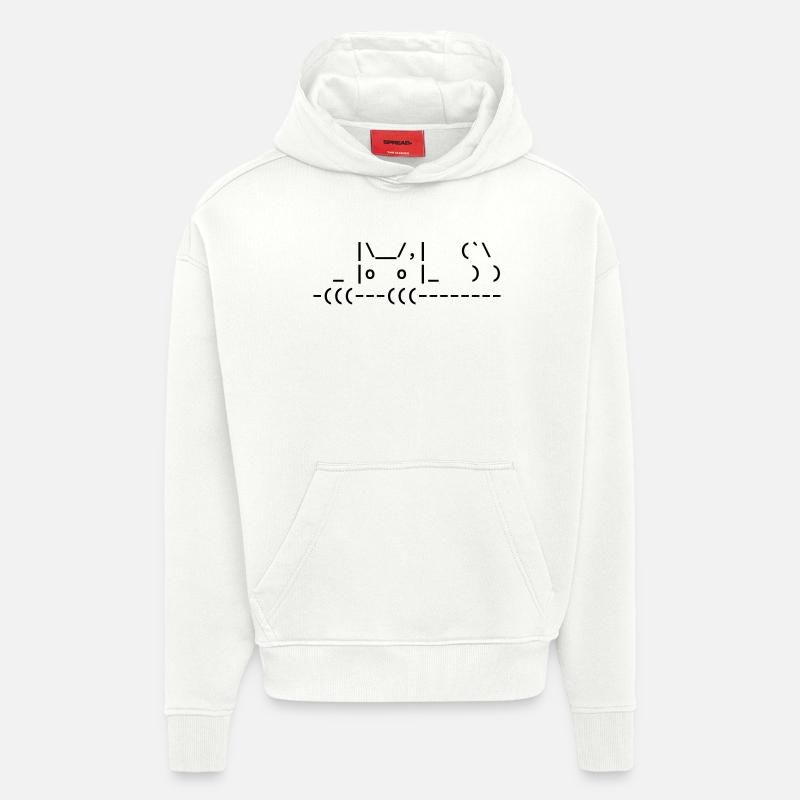 chat ascii mignon - chat ascii mignon - Sweat à capuche bio épais oversize fabriqué en UE - OFF WHITE