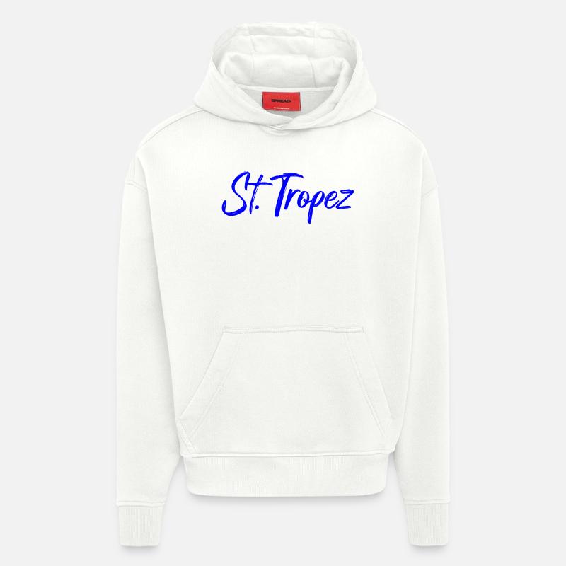 St Tropez Küstenflair Blau Script - Hoodie- made by SPREAD - OFF WHITE