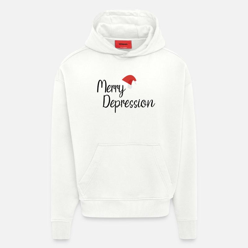 Joyeuse dépression - Sweat à capuche bio épais oversize fabriqué en UE - OFF WHITE