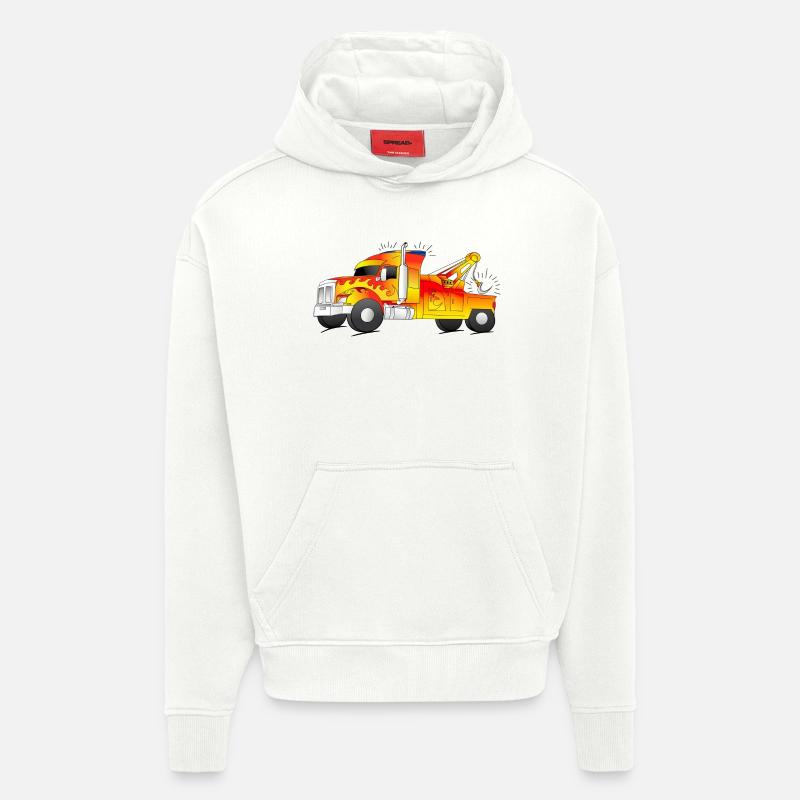 cooler Abschleppwagen Abschlepper LKW - Hoodie- made by SPREAD  - OFF WHITE