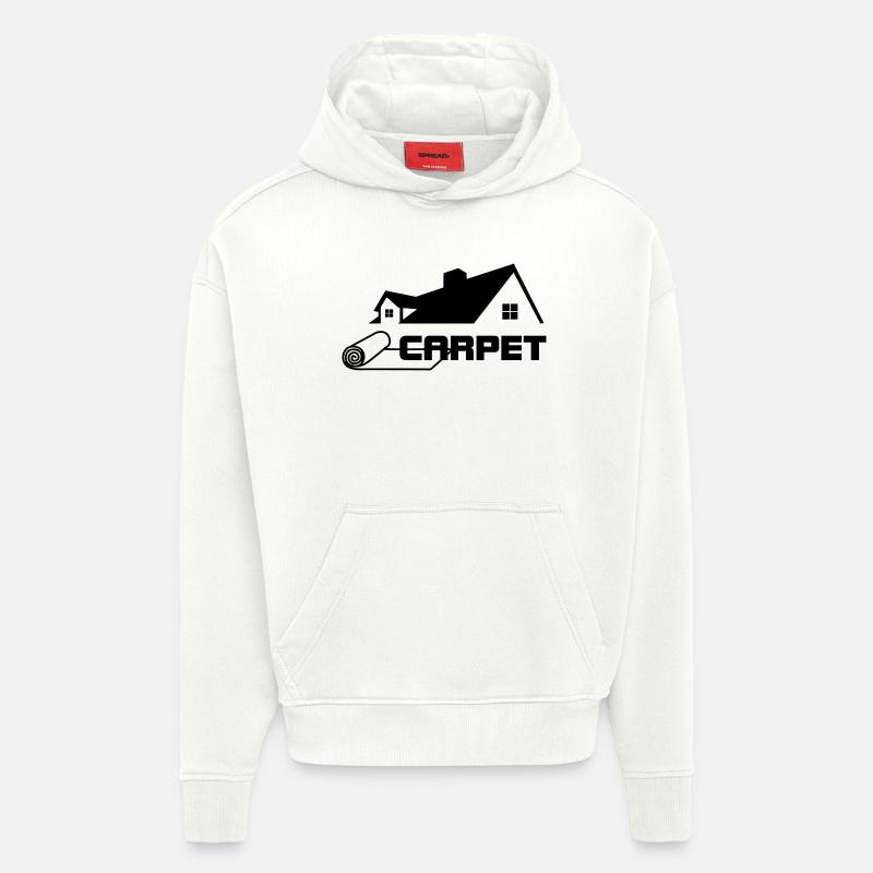 Teppichrollen Logo mit Haus - Hoodie- made by SPREAD  - OFF WHITE