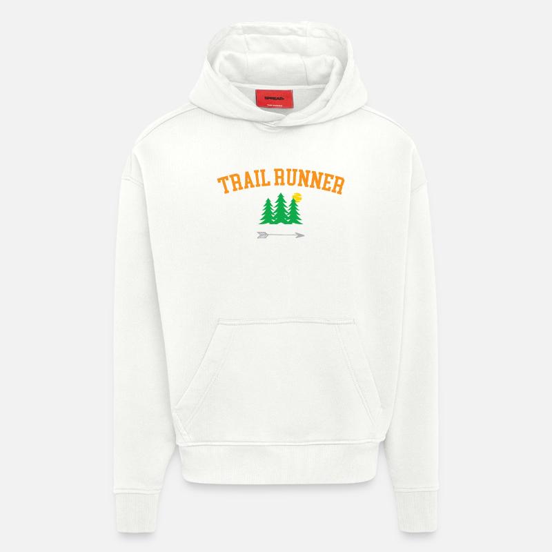 Coureur de sentier - Sweat à capuche bio épais oversize fabriqué en UE - OFF WHITE