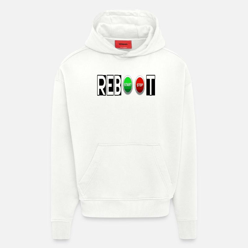REBOOT - Sweat à capuche bio épais oversize fabriqué en UE - OFF WHITE