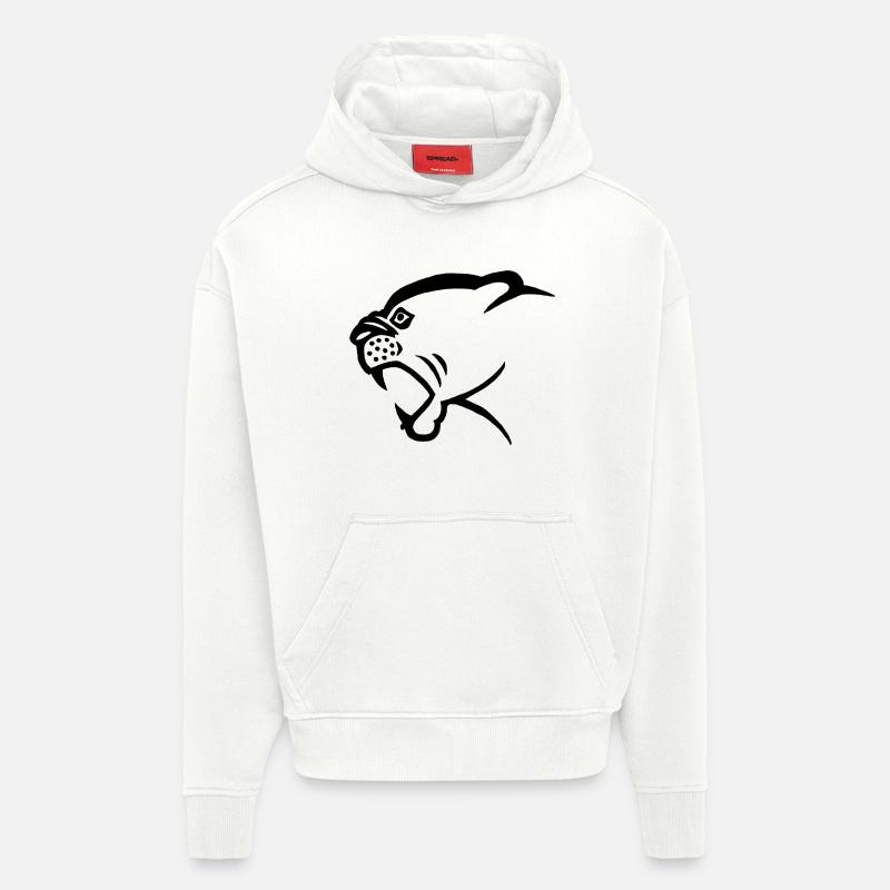 Schwarzer Pantherkopf - Hoodie- made by SPREAD  - OFF WHITE