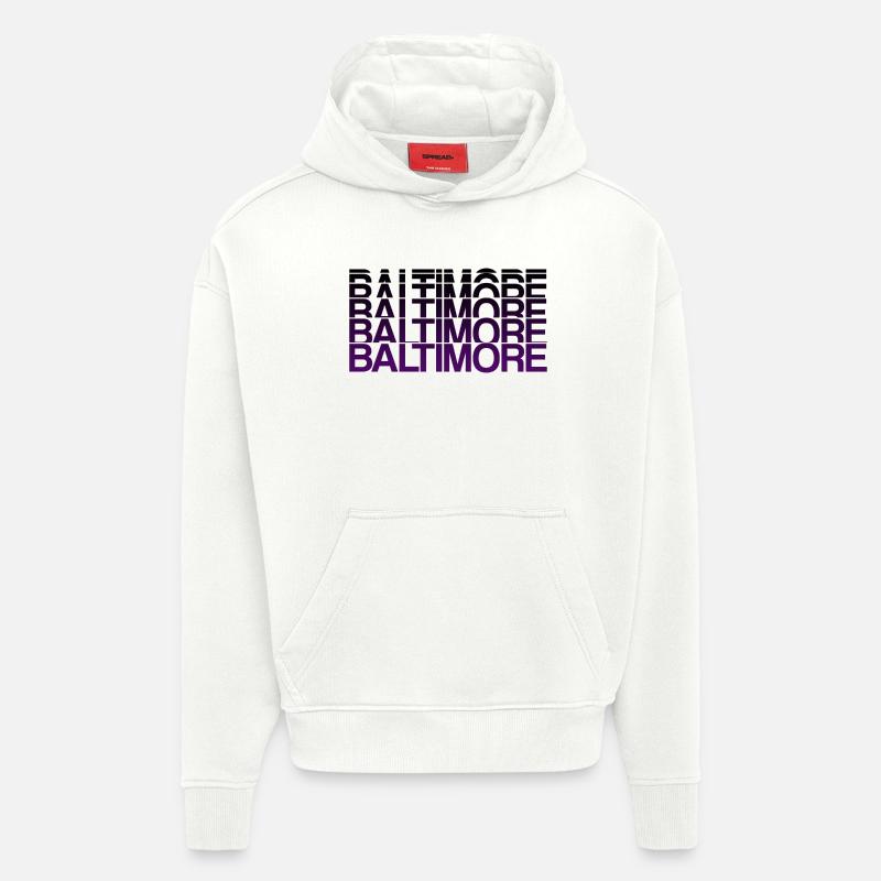 Baltimore Violett Gradient Stil - Hoodie- made by SPREAD  - OFF WHITE