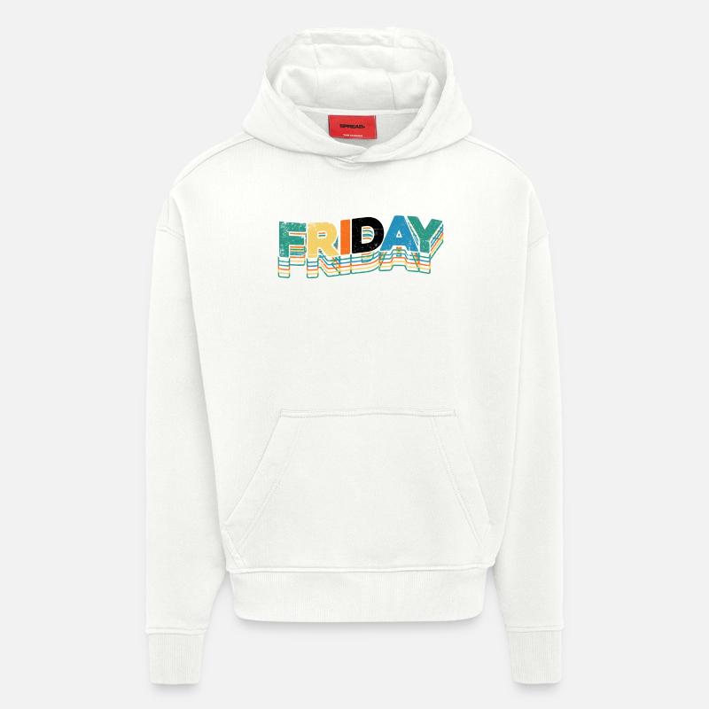 Friday Retro Stack Letters - Hoodie- made by SPREAD  - OFF WHITE