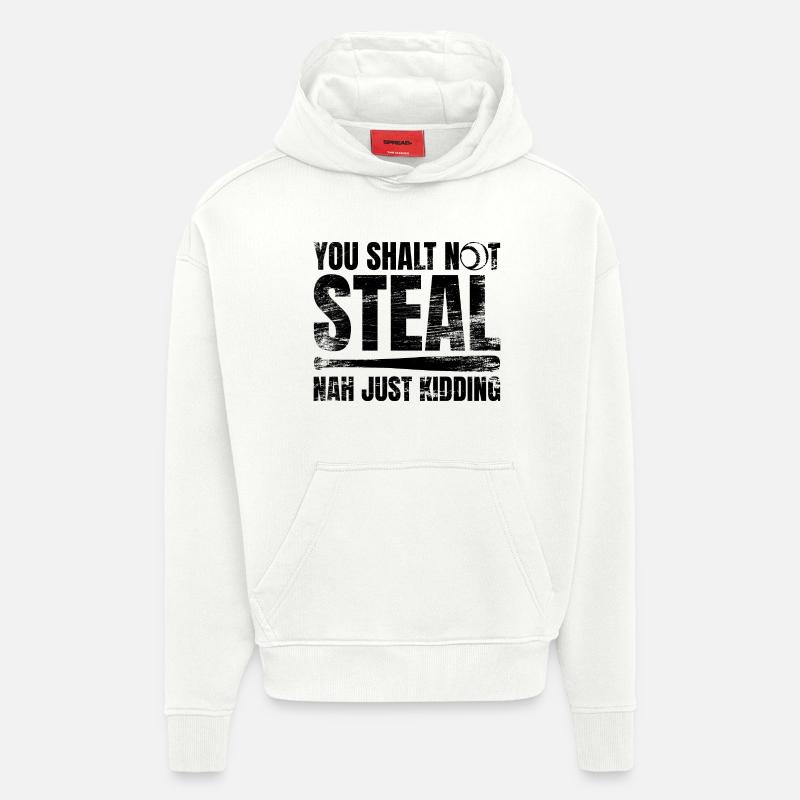 Baseball Du sollst nicht stehlen - Hoodie- made by SPREAD  - OFF WHITE