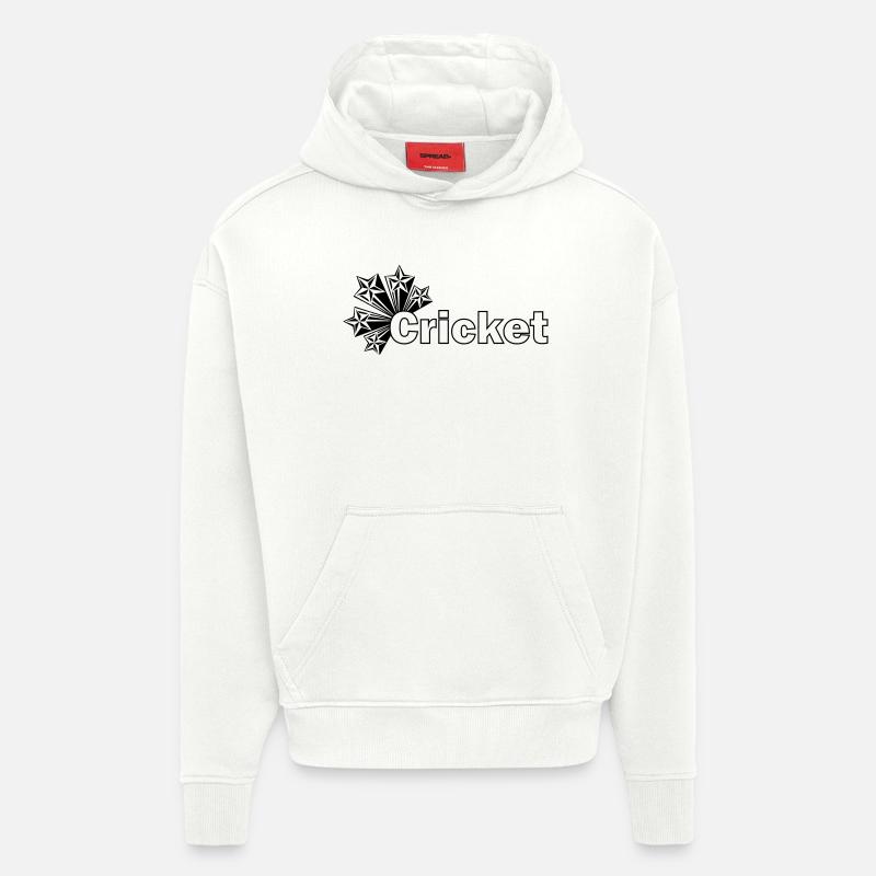 Cricket-Text mit Sternen - Hoodie- made by SPREAD  - OFF WHITE