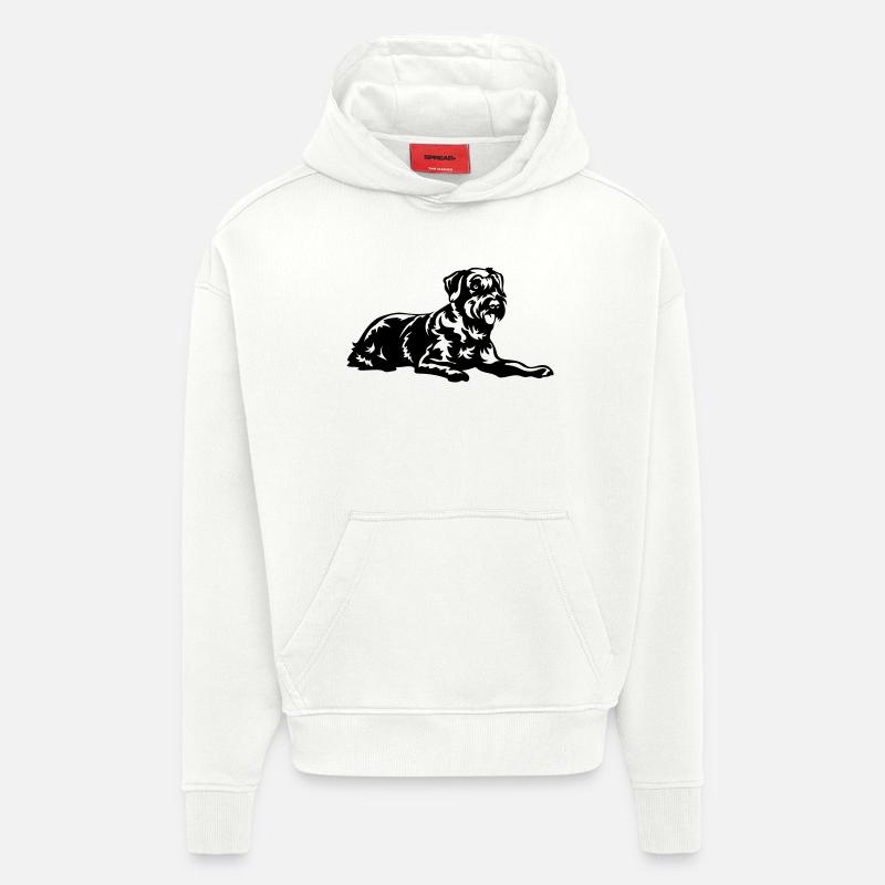 Schnauzer géant - Sweat à capuche bio épais oversize fabriqué en UE - OFF WHITE