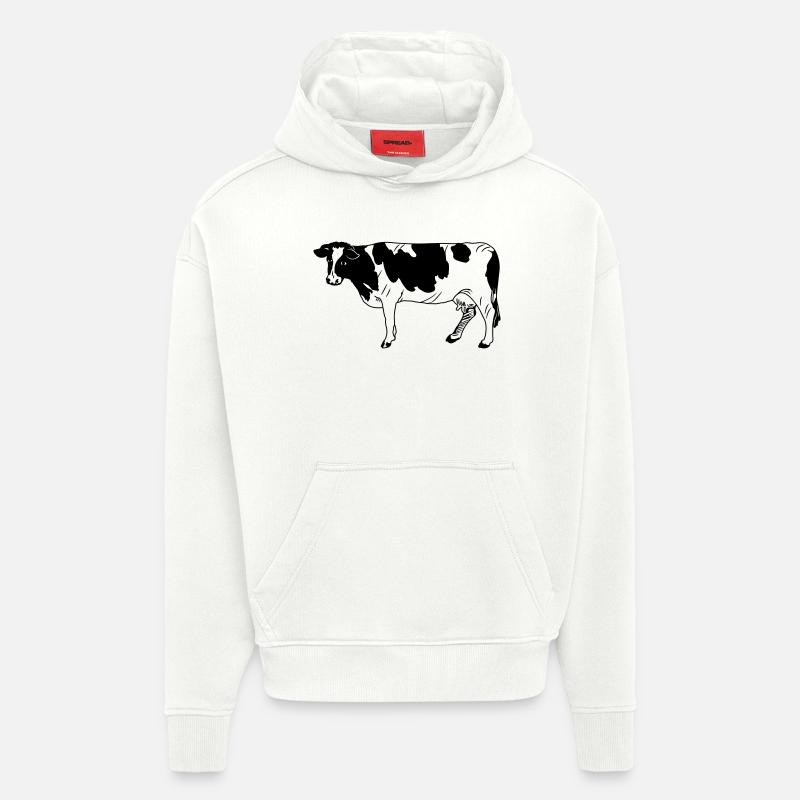Kuh schwarzpelzig, Milchrasse - Hoodie- made by SPREAD - OFF WHITE