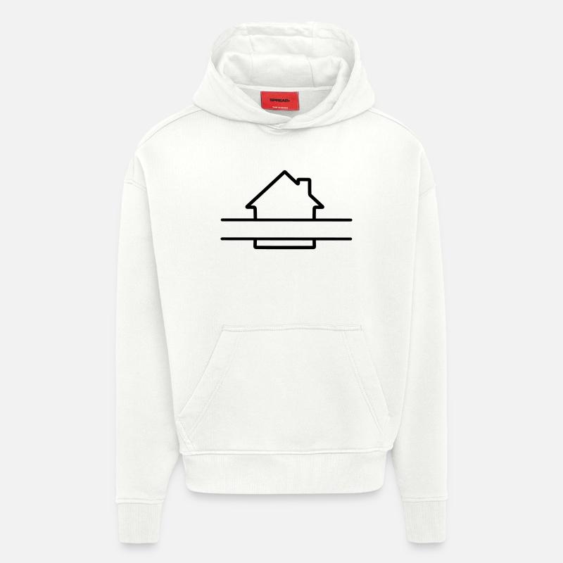 Haus einfaches langes Textbanner - Hoodie- made by SPREAD  - OFF WHITE