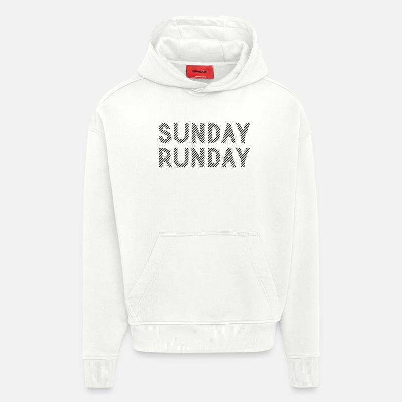 Course du dimanche - Sweat à capuche bio épais oversize fabriqué en UE - OFF WHITE