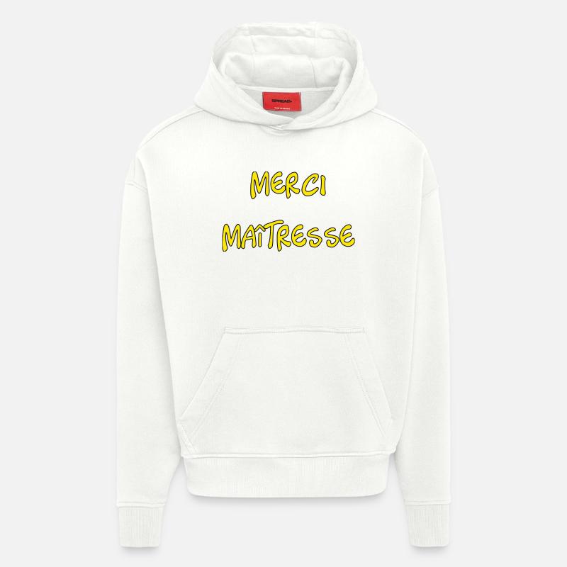 MAÎTRESSE. MERCI. MERCI MAÎTRESSE - Sweat à capuche bio épais oversize fabriqué en UE - OFF WHITE