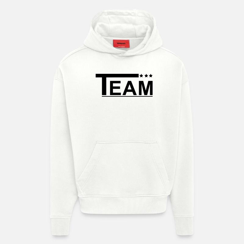 Team mit Sternen schwarz - Hoodie- made by SPREAD  - OFF WHITE