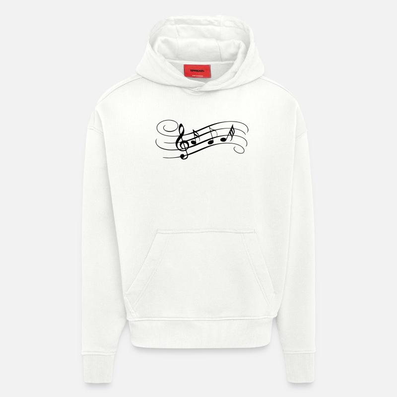 Envolée de notes - Sweat à capuche bio épais oversize fabriqué en UE - OFF WHITE