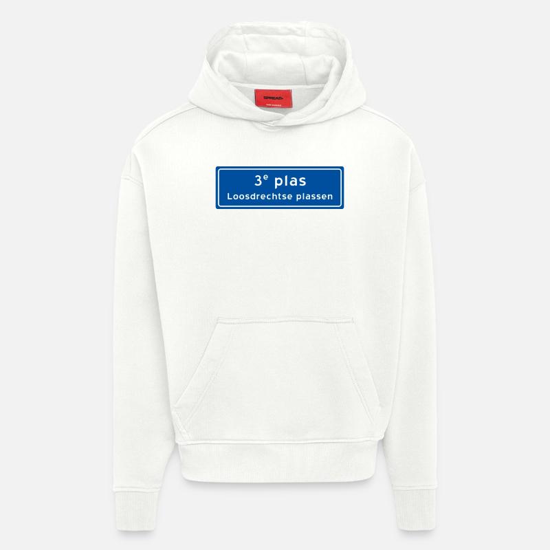 Loosdrechtse plassen 3rd plas - Sweat à capuche bio épais oversize fabriqué en UE - OFF WHITE