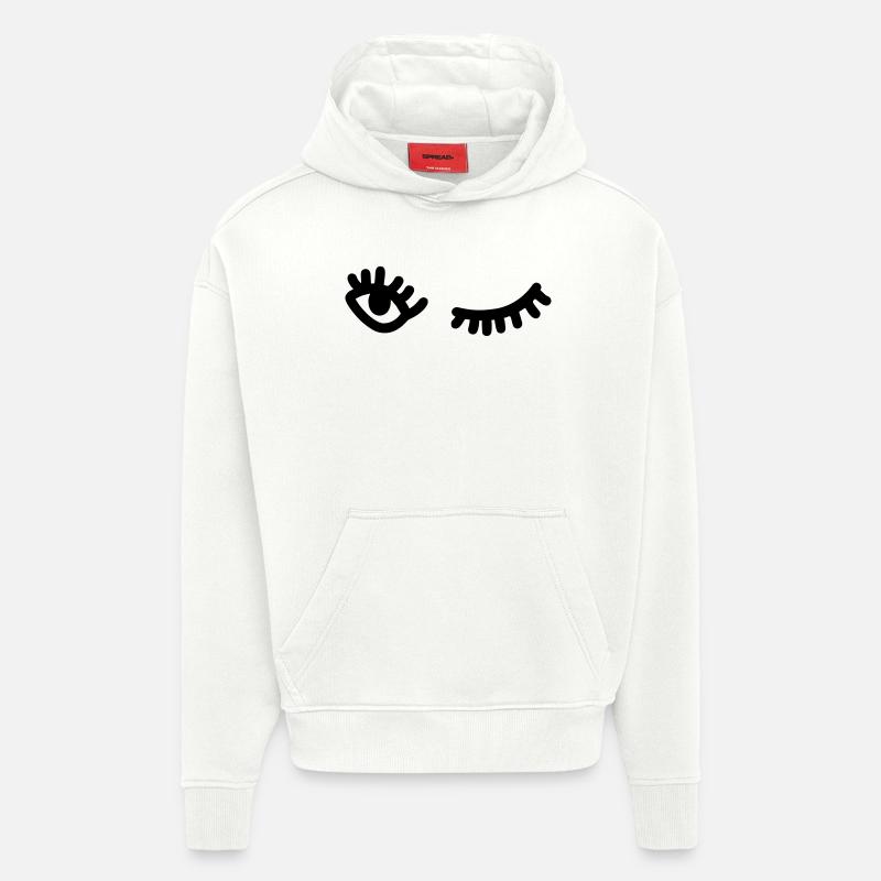 Clin d’œil - Sweat à capuche bio épais oversize fabriqué en UE - OFF WHITE
