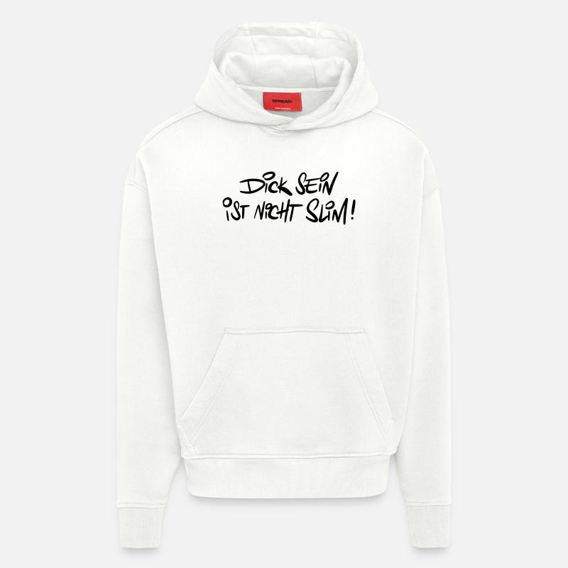 Dicksein Humour Dire Jeu De Mots - Sweat à capuche bio épais oversize fabriqué en UE - OFF WHITE