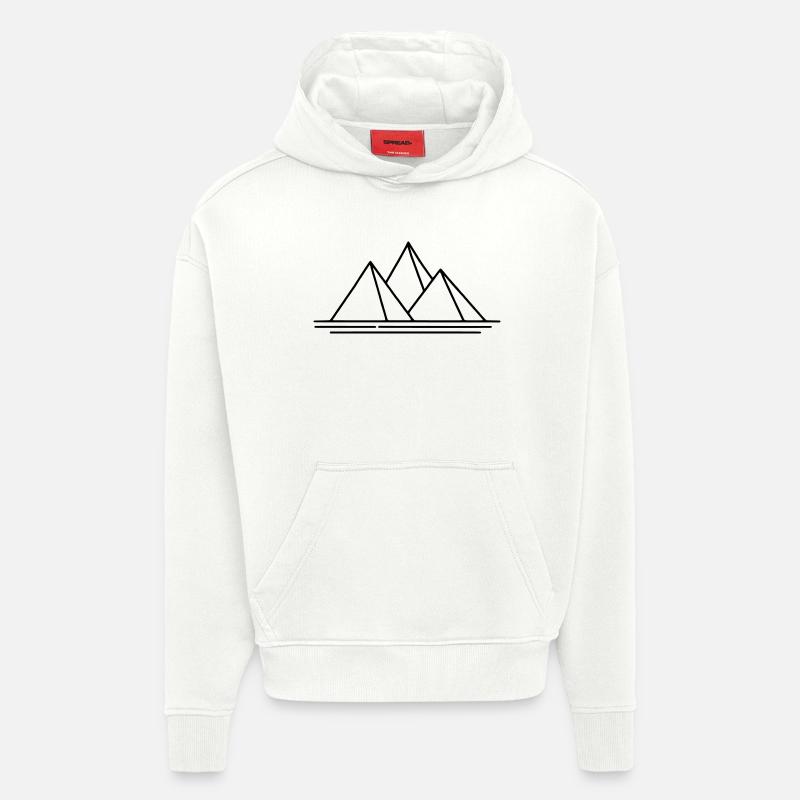 Pyramides - Sweat à capuche bio épais oversize fabriqué en UE - OFF WHITE