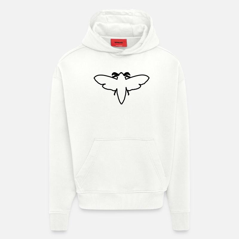 Papillon de nuit 2 - Sweat à capuche bio épais oversize fabriqué en UE - OFF WHITE