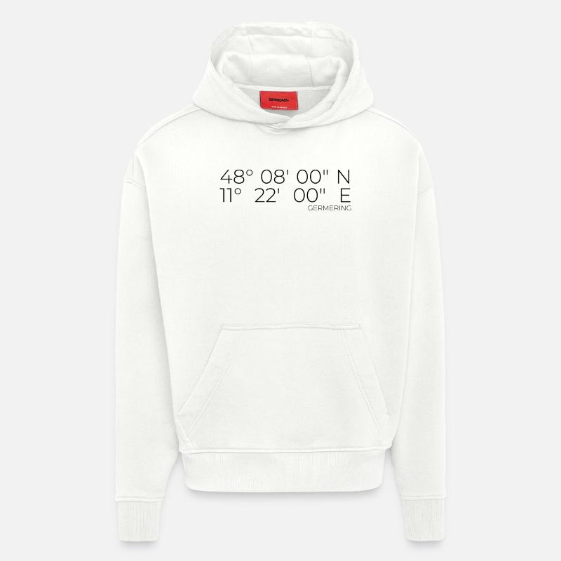Coordinates Germering, Bavaria - Hoodie- made by SPREAD - OFF WHITE