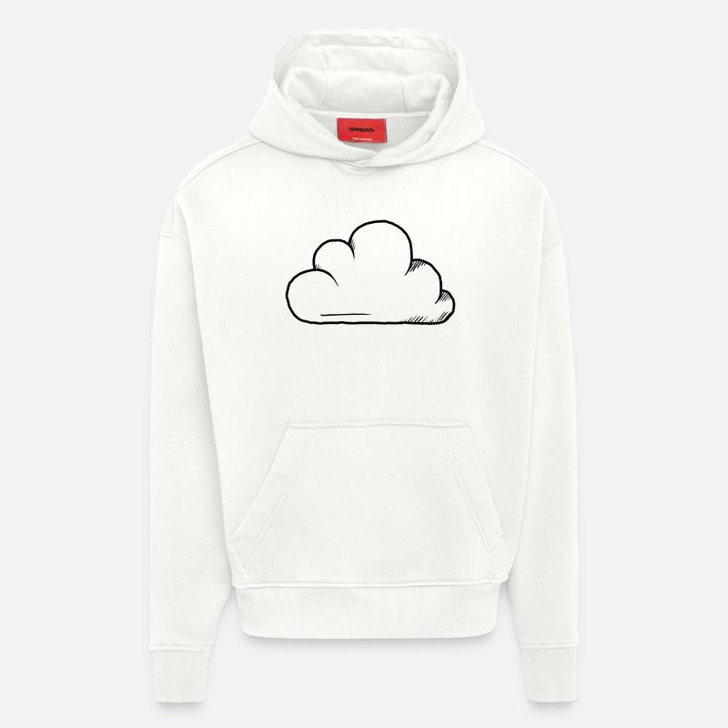Conception du cloud - Sweat à capuche bio épais oversize fabriqué en UE - OFF WHITE