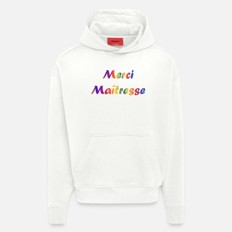 MAÎTRESSE. MERCI. MERCI MAÎTRESSE - Sweat à capuche bio épais oversize fabriqué en UE - OFF WHITE